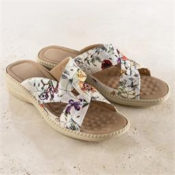 Mules croisées fleuries - taille 39